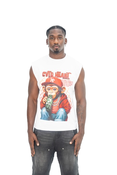 CVLD HEART BABY MONKEY - WHITE