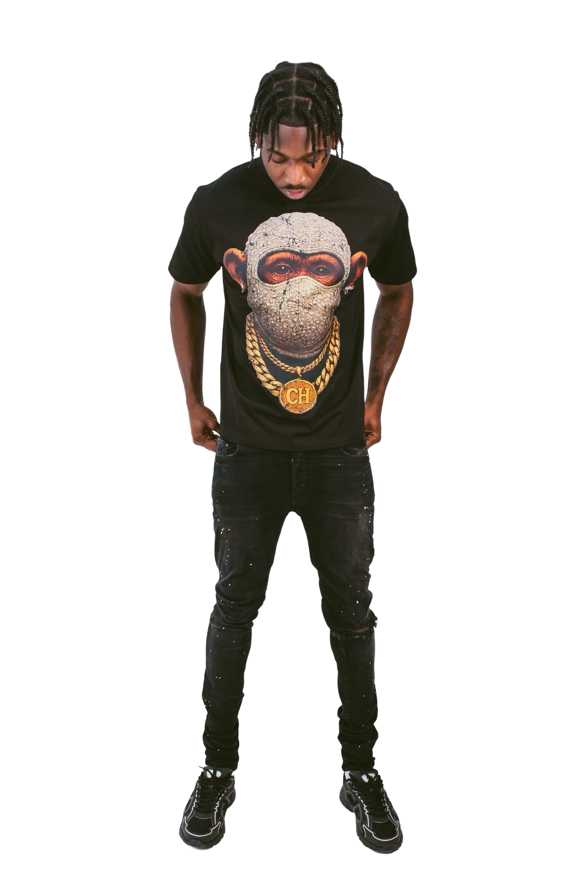 MASKED CAESAR T-SHIRT - BLACK