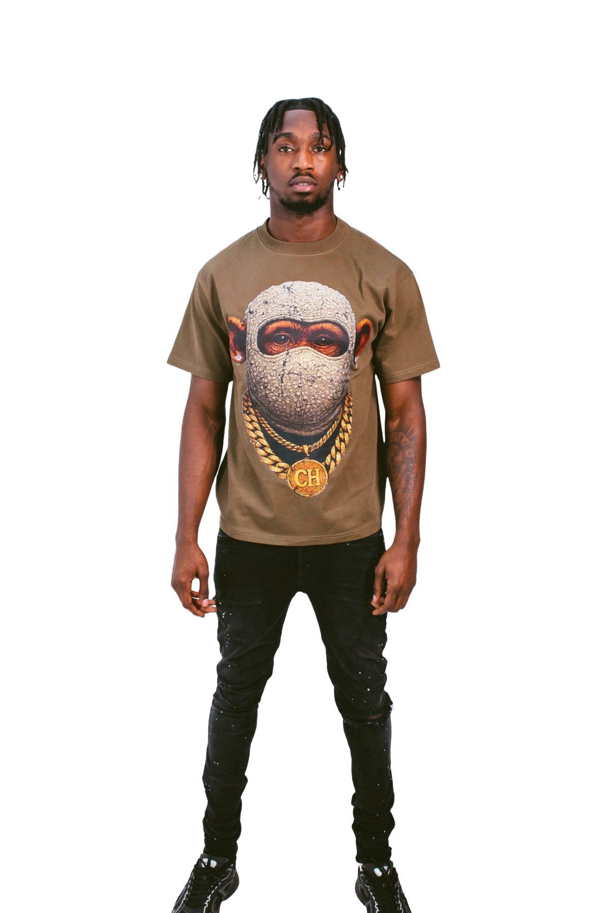 MASKED CAESAR T-SHIRT - BROWN