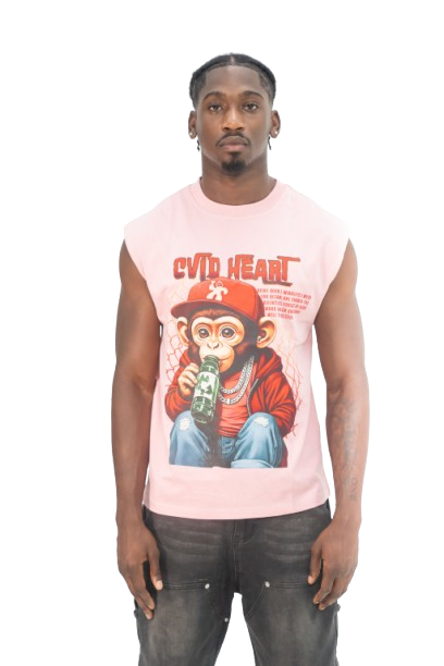 CVLD HEART BABY MONKEY - PINK